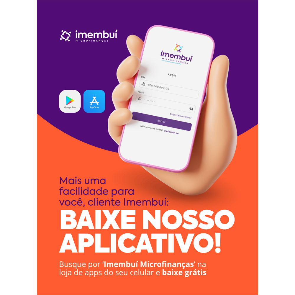 Chegou o aplicativo da Imembuí Microfinanças: consulte extrato e emita boletos pelo celular